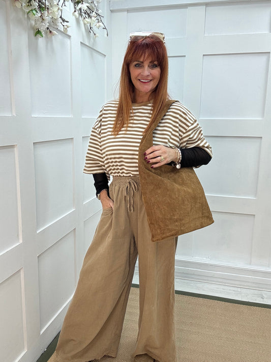 Sable: Tan vegan suede slouchy bag