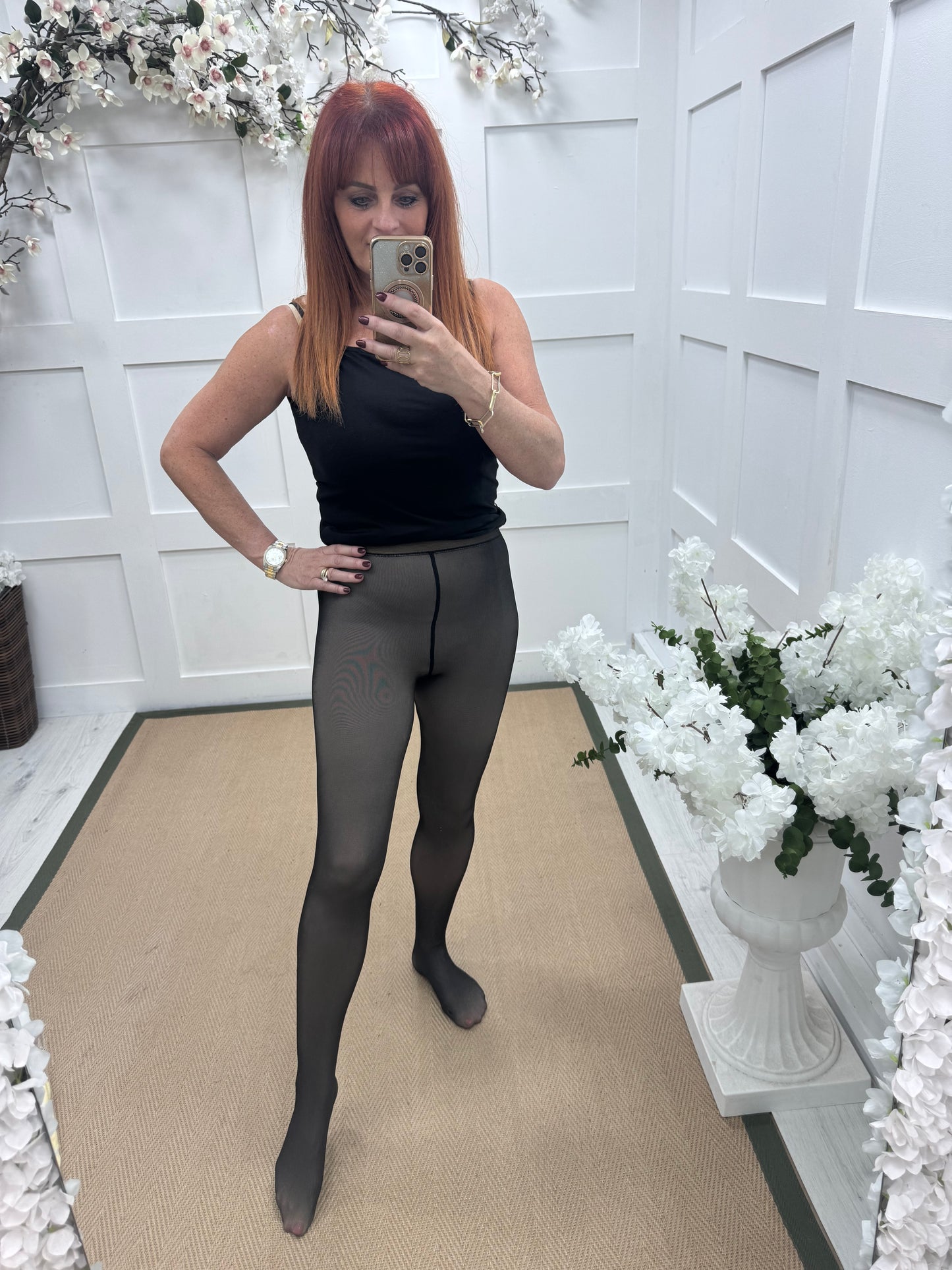 Trisha: Brown thermal lined tights. 2 sizes
