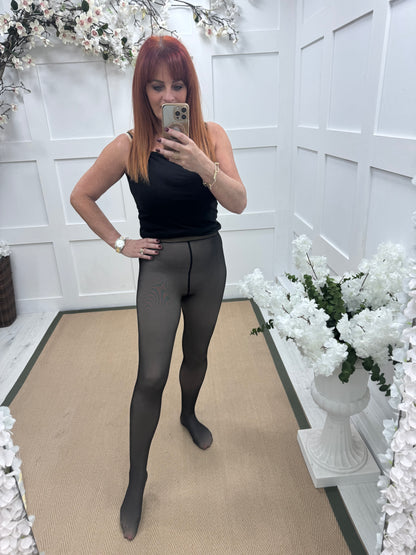 Trisha: Brown thermal lined tights. 2 sizes