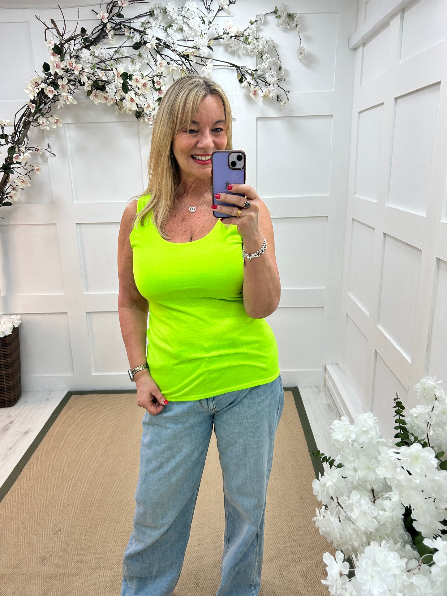 Abigail: Stretchy basic vest top. 2 sizes: Various colours