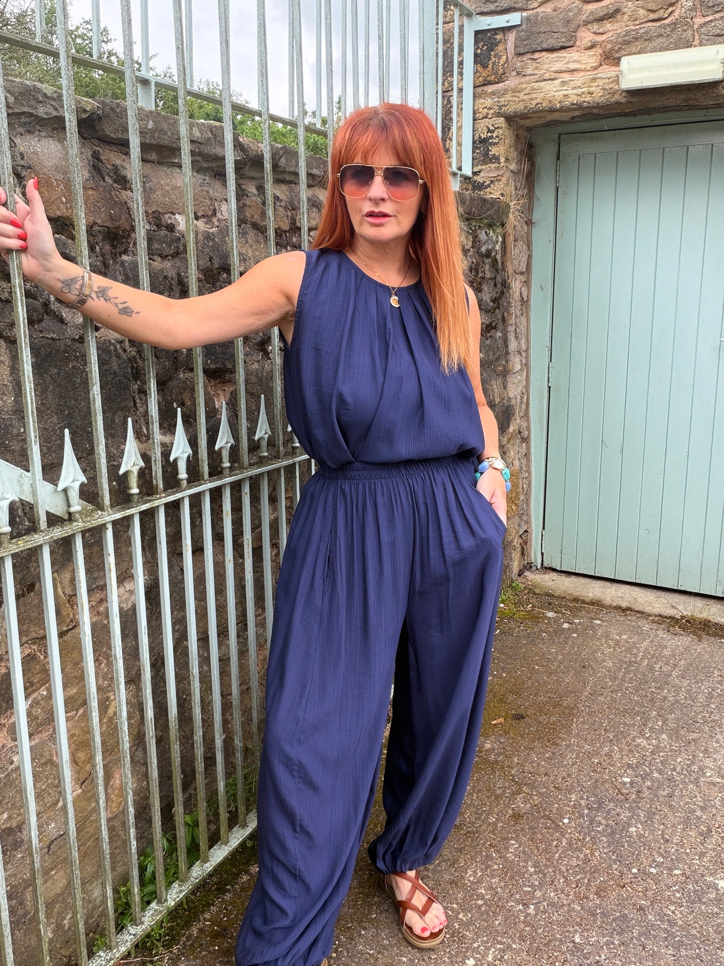 Cassidy: Sleeveless top & trouser co-ord set. One Sz: 12-16. 3 colours
