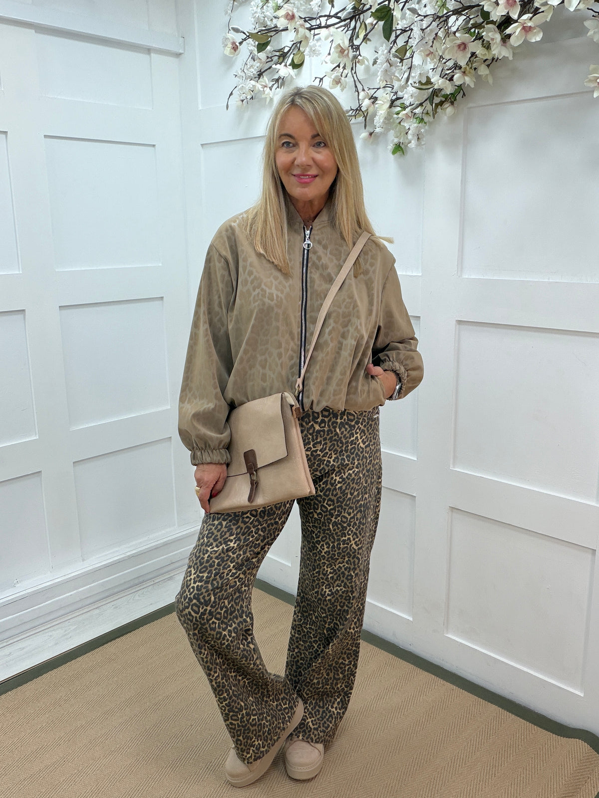 Lucia: Leopard print bomber jacket. One size 14-18. 3 colours