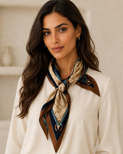 Bria: Designer inspired chain print neck scarf