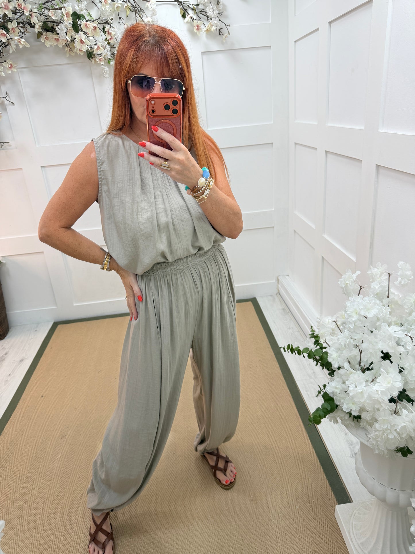 Cassidy: Sleeveless top & trouser co-ord set. One Sz: 12-16. 3 colours