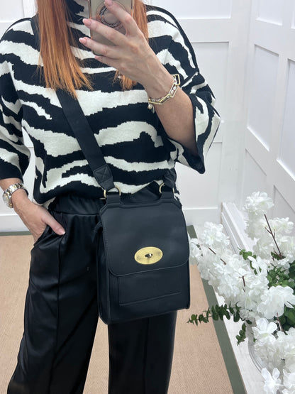 Sasha: Black cross body satchel bag