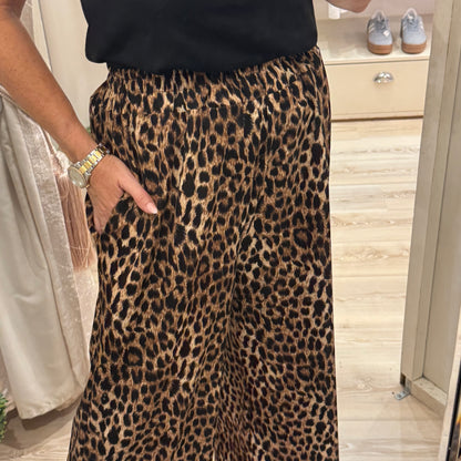 Anna: Leopard print plus size trousers. One Sz: 14-20