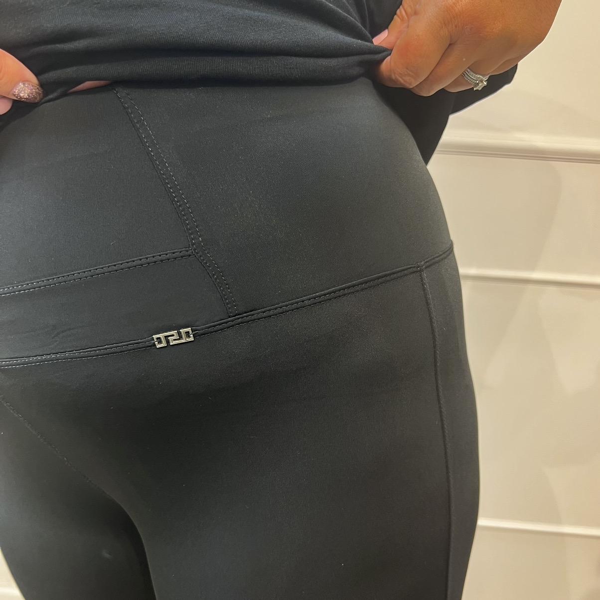 JJ: Slinky feel black high waist leggings. Sizes 8-24