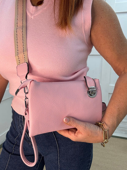 Britt: Three pocket crossbody bag. Various colours