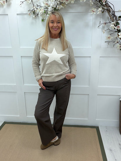 Sara: Soft star knit. One size: 10-16. 4 colours