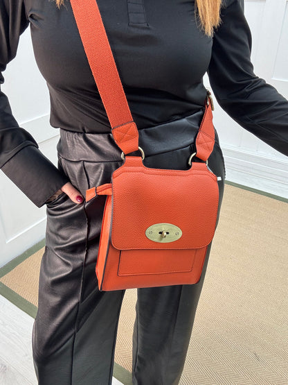 Sasha: Orange cross body satchel bag