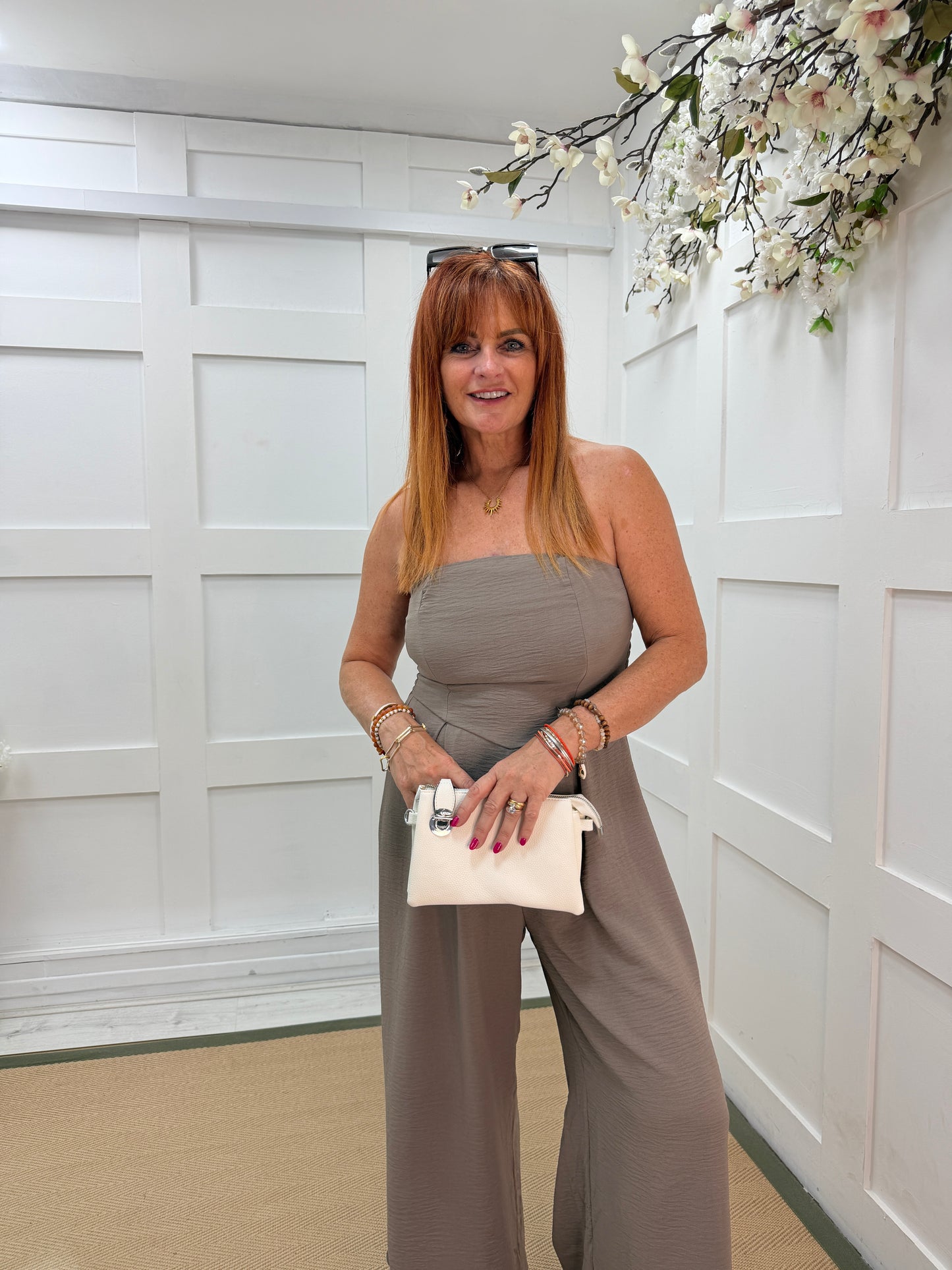 Ettie: Bandeau harem leg jumpsuit. One size: 8-14. 3 colours