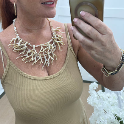Chloe: Chunky cream coral statement necklace