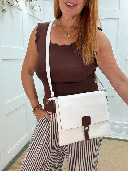 Savanna: Soft faux leather cross body satchel bag. 4 colours