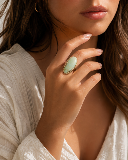 Ophelia: Gold & resin statement ring. 2 colours