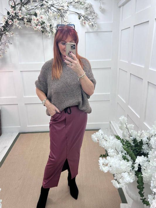 Emma: Mocha slouchy jumper. One size 12-18/20