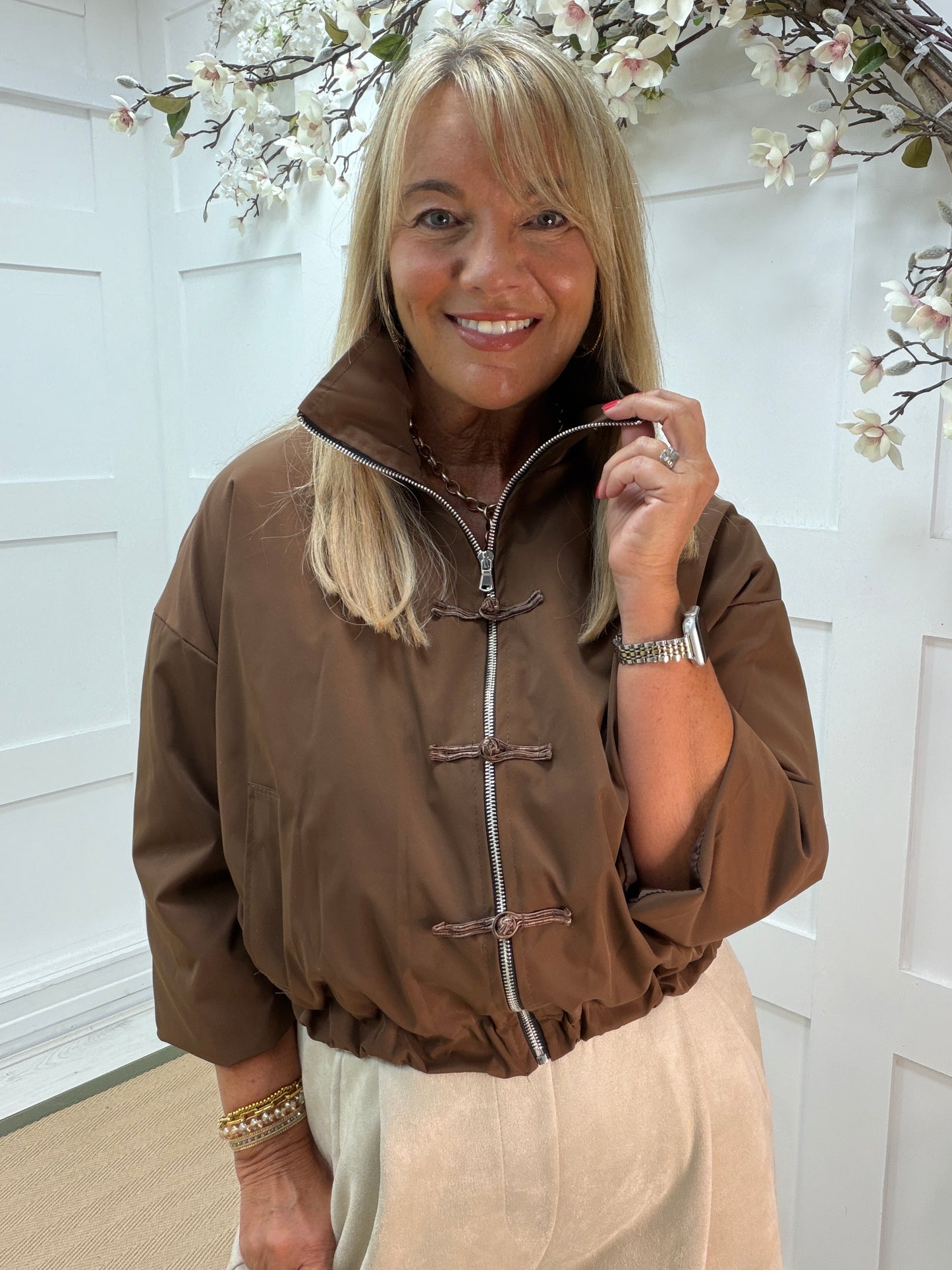 Heidi: Plain showerproof bomber jacket. One size 10-16. 5 colours