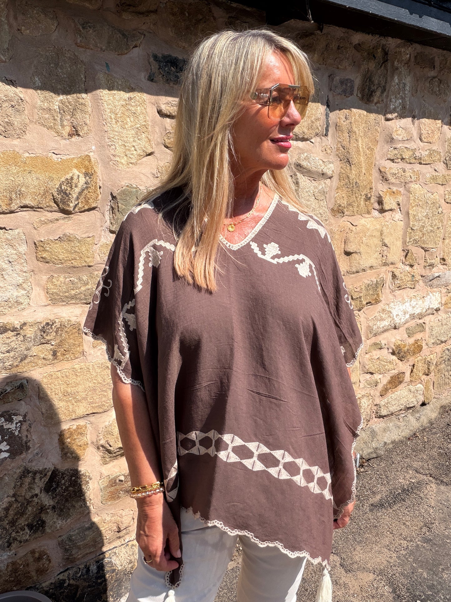 Kayleigh: Two-way patterned kaftan. Free size. 2 colours