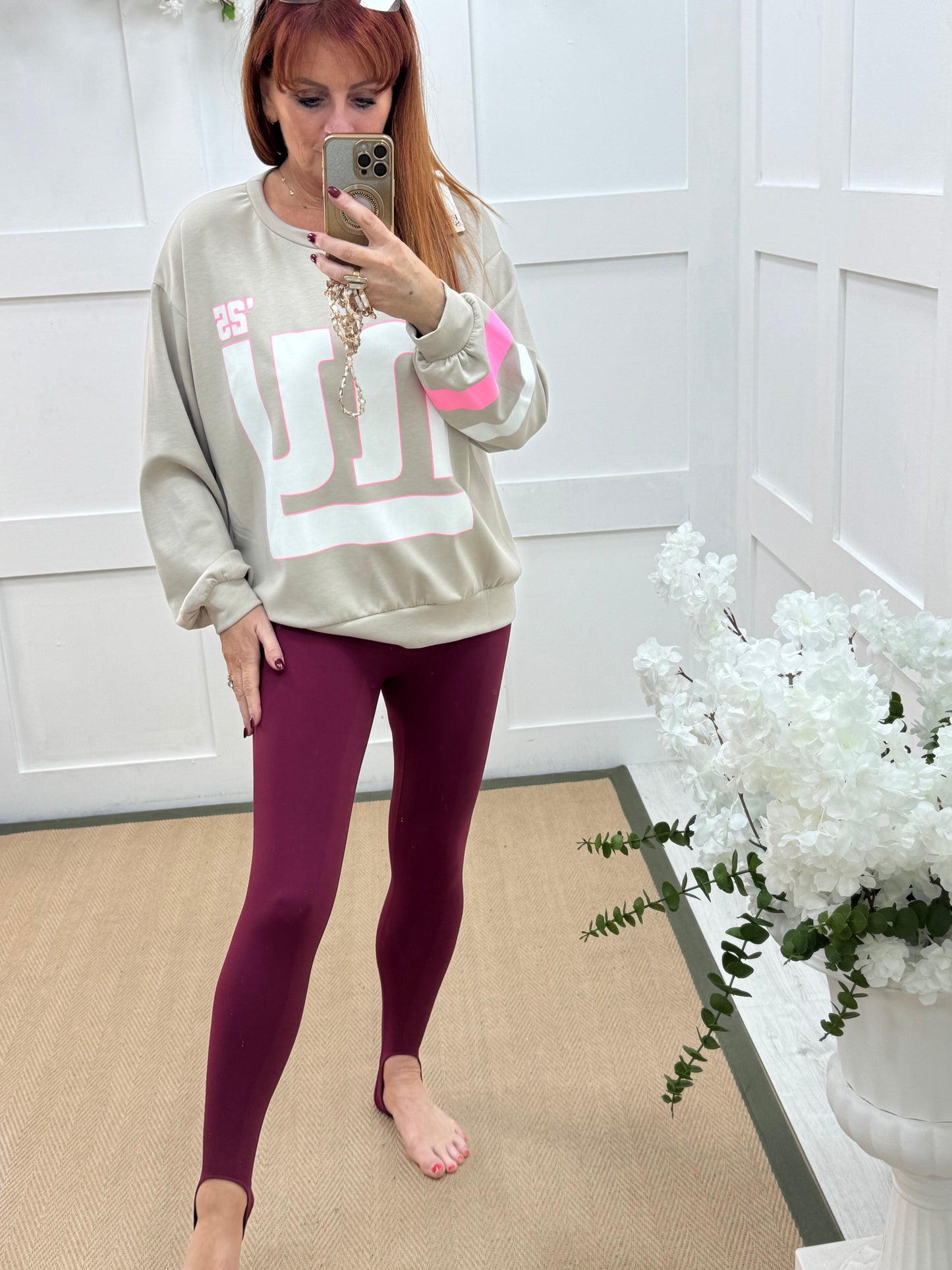 Stacey: Burgundy high waist energy leggings. 3 sizes