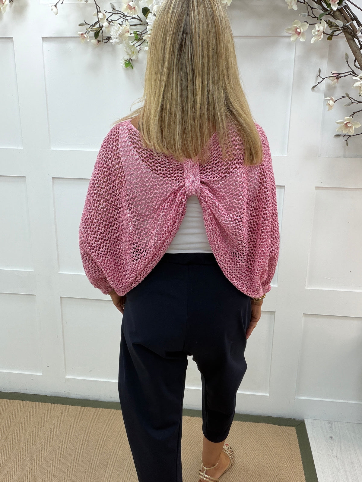 Jamie: 3 way open knit wrap top. Free size: Various colours