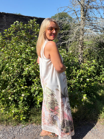 Jenna: Silky jungle print maxi dress. One size 14-18. 4 colours