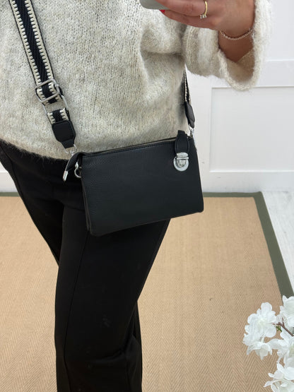 Britt: Three pocket crossbody bag. Various colours