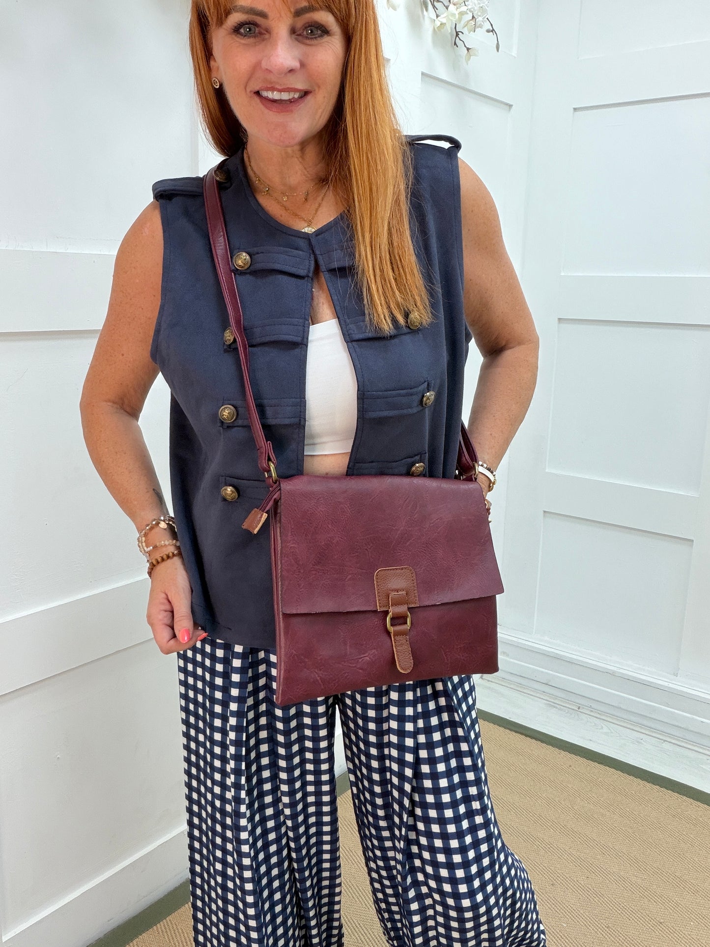 Savanna: Soft faux leather cross body satchel bag. 4 colours