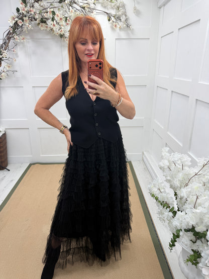 Tiara: Tulle layered maxi skirt. One size: 10-20. 2 colours