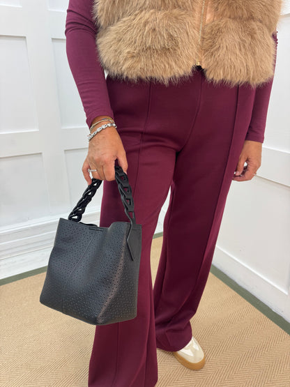 Mae: Small black cross body grab bag