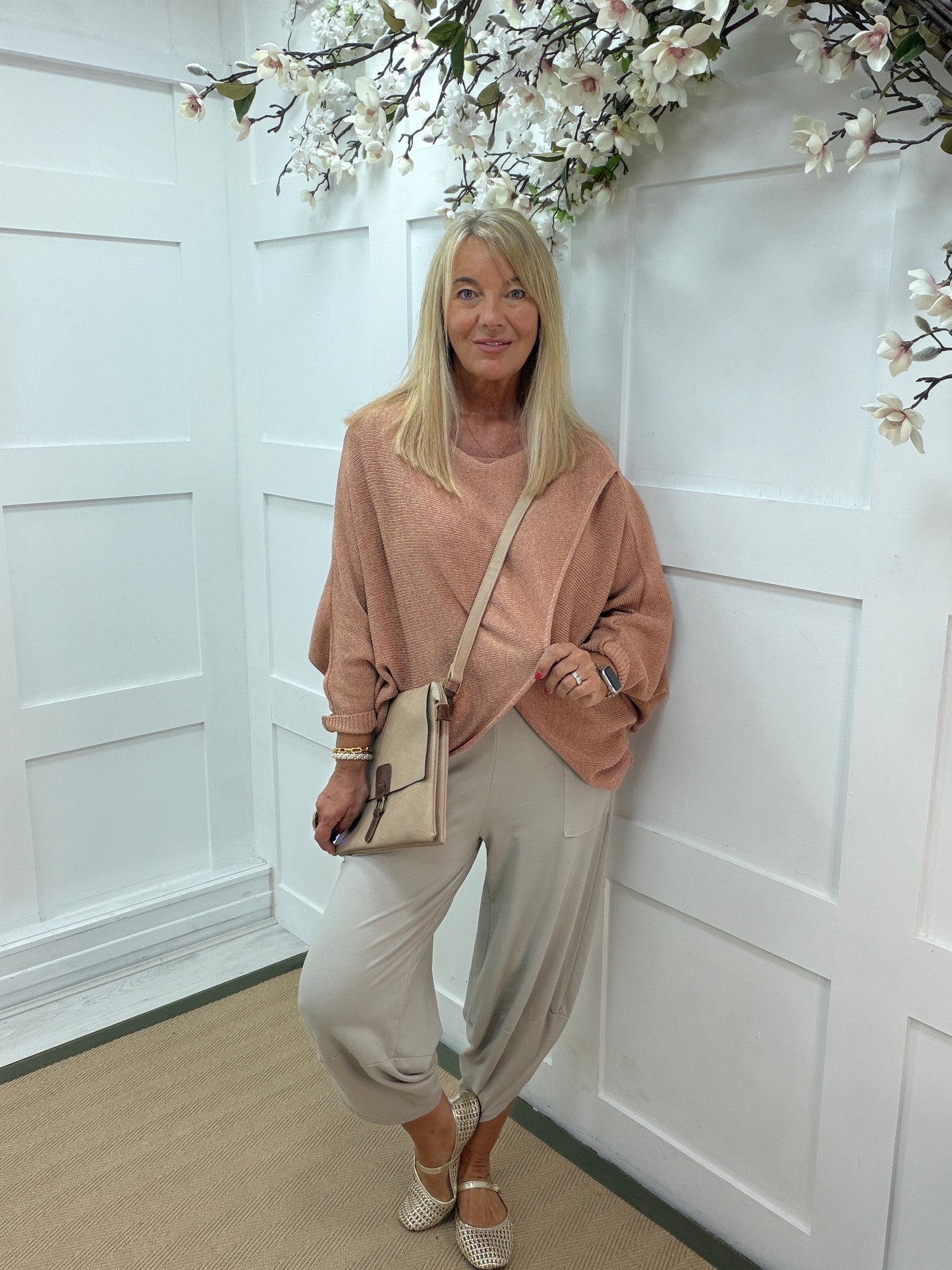 Willow: Long sleeve cotton wrap top. Free size