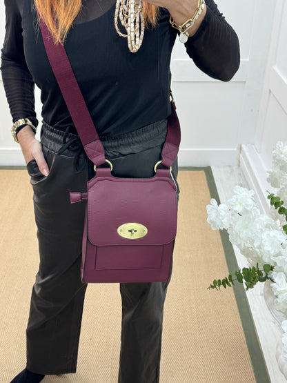 Sasha: Burgundy cross body satchel bag
