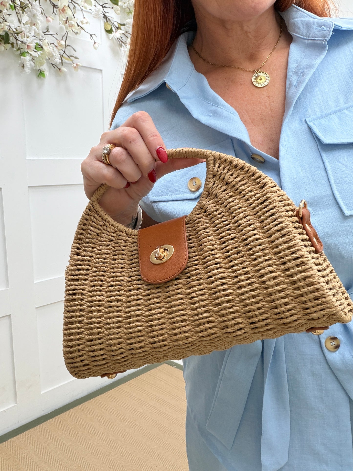Marbella: Small woven basket bag