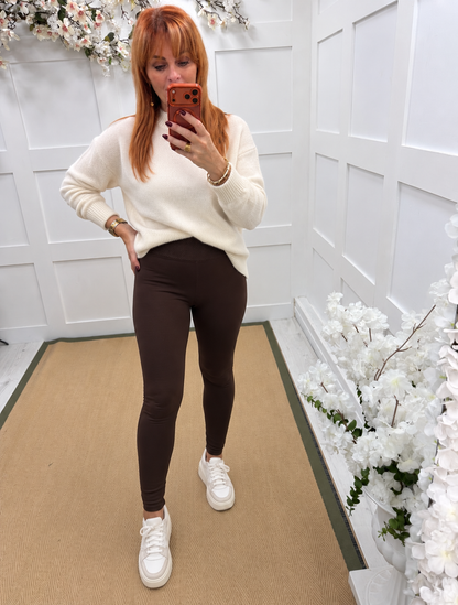 Lorrie: High waist super stretchy leggings. Sizes 10-18. 2 colours