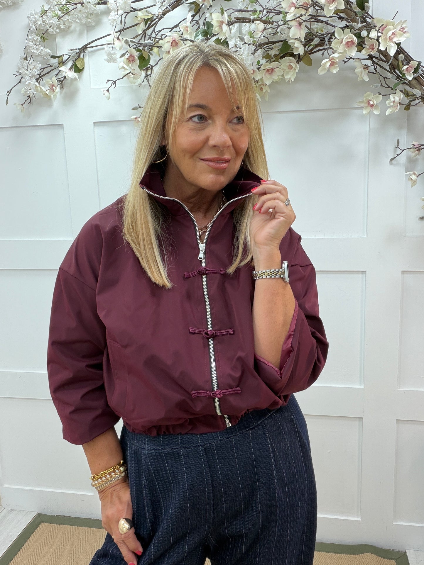 Heidi: Plain showerproof bomber jacket. One size 10-16. 5 colours