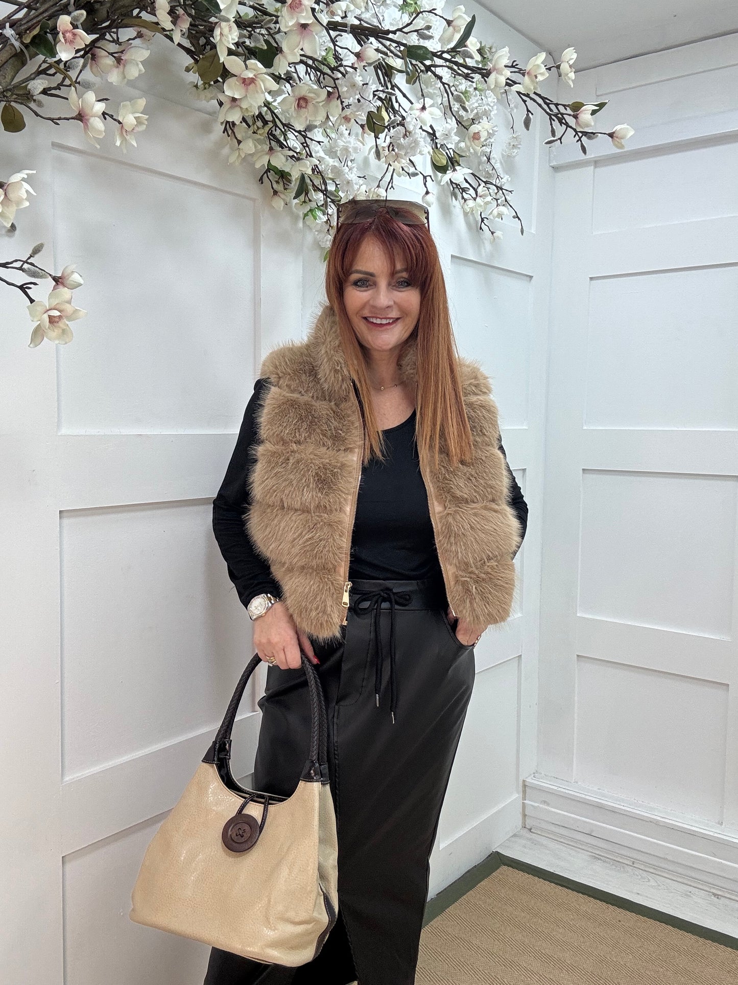 Pipa: Cream slouchy big button shoulder bag.