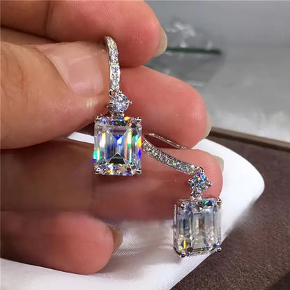 Anika: Silver CZ drop earrings