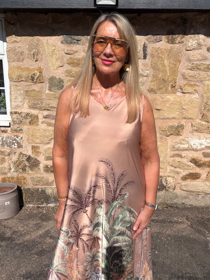 Jenna: Silky jungle print maxi dress. One size 14-18. 4 colours