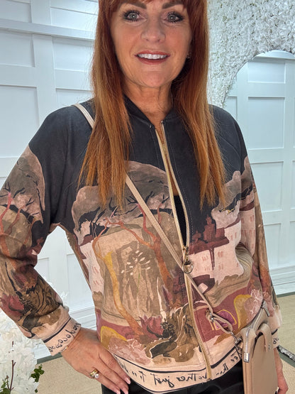 Bailey: Black soft feel Amalfi bomber jacket. One size: 12-18