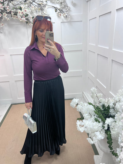 Layla: Wine cotton layering shirt. 4 sizes