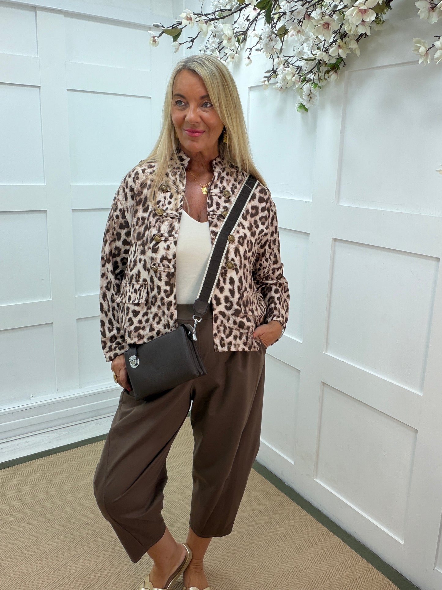 Jada: Military style animal print jacket. One size: 12-18. 2 prints