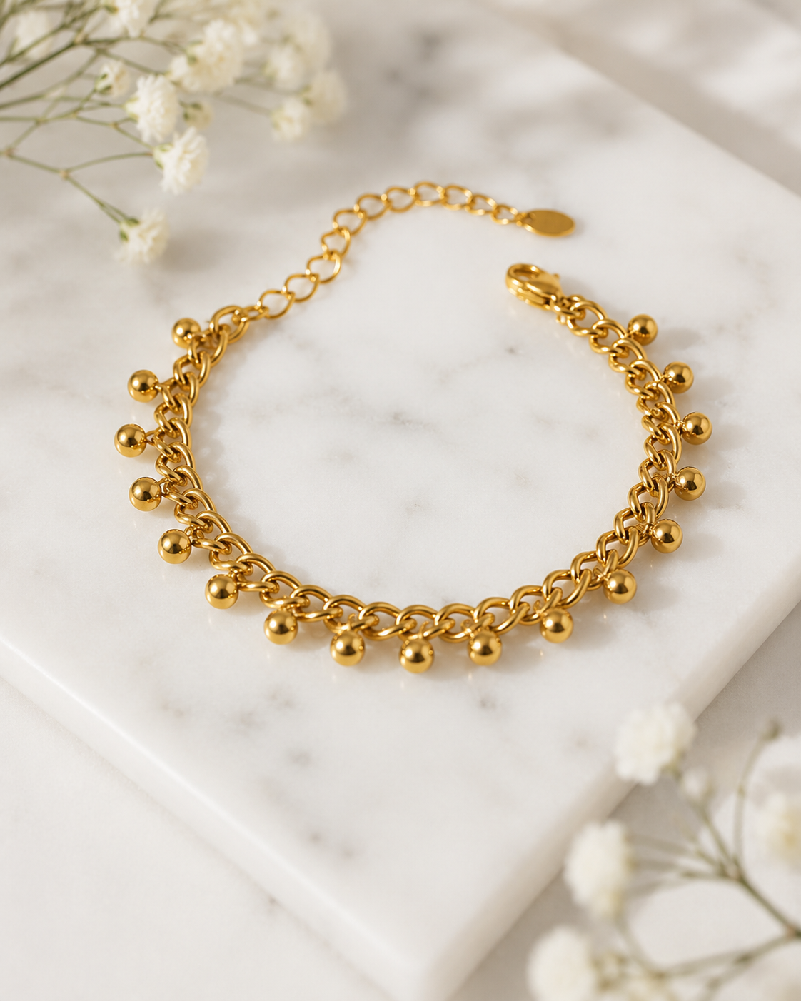 Elodie: 18K gold plated multi ball bracelet