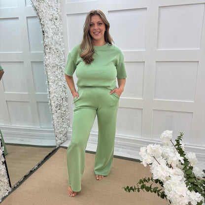 Piper: Green loungewear set. One size: 8-16
