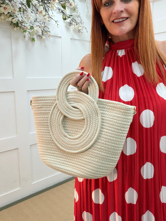 Indie: Large macrame rope tote bag. 4 colours