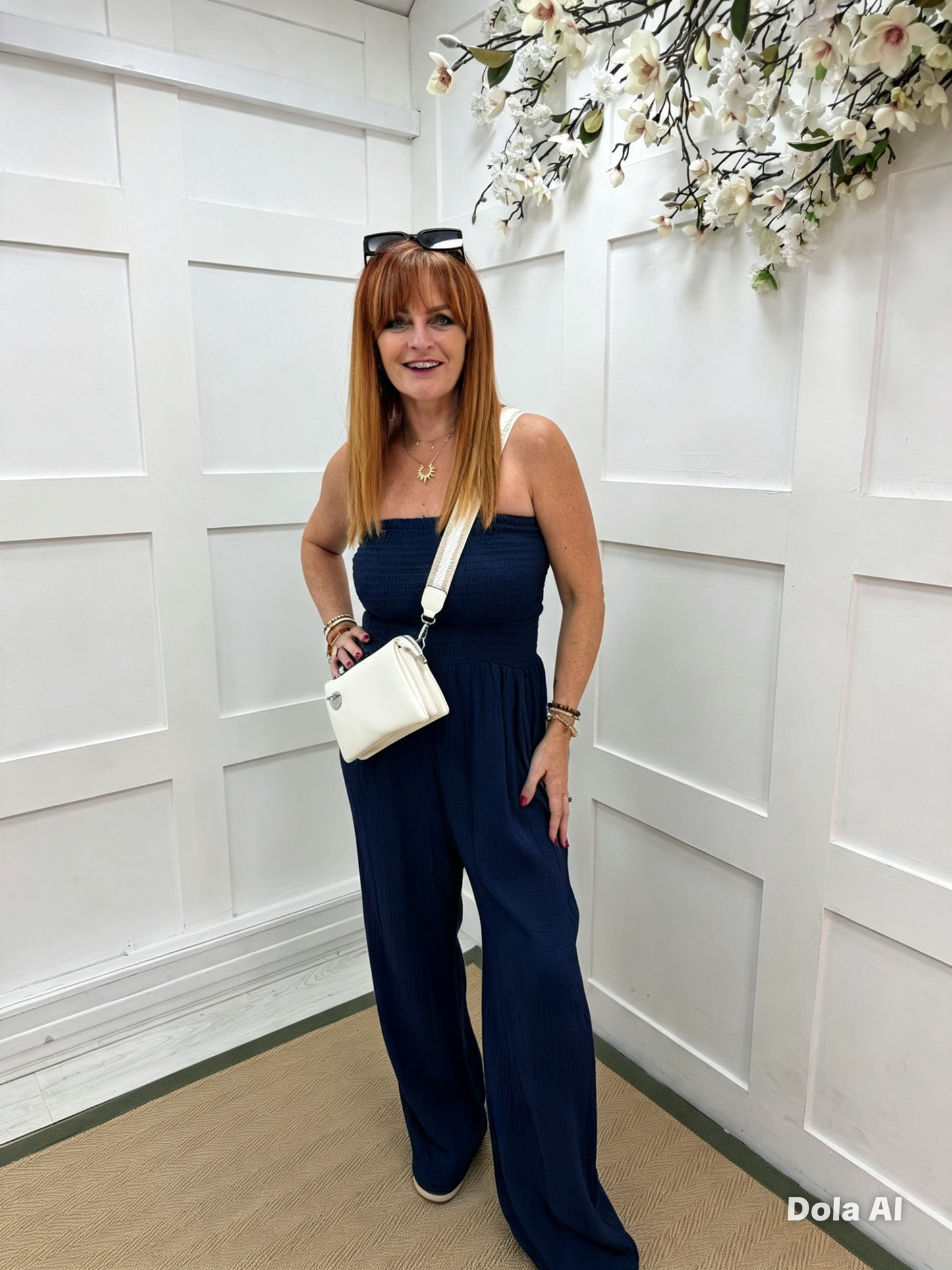 Hollie: Cotton bandeau wide leg jumpsuit. One size: 12-16. 5 colours