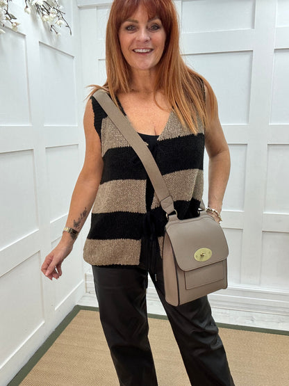 Sasha: Mocha cross body satchel bag