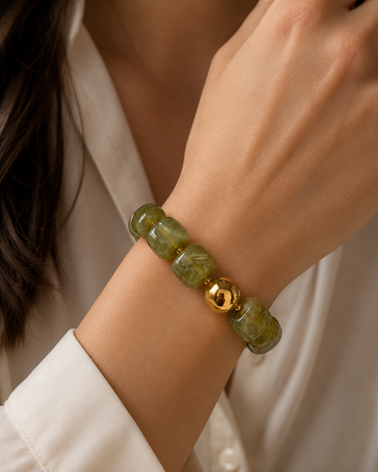 Shana: Chunky 18K gold plated acrylic bangles. 4 colours