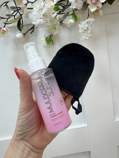 Mulberry Sun velvet tanning mitts. 2 sizes