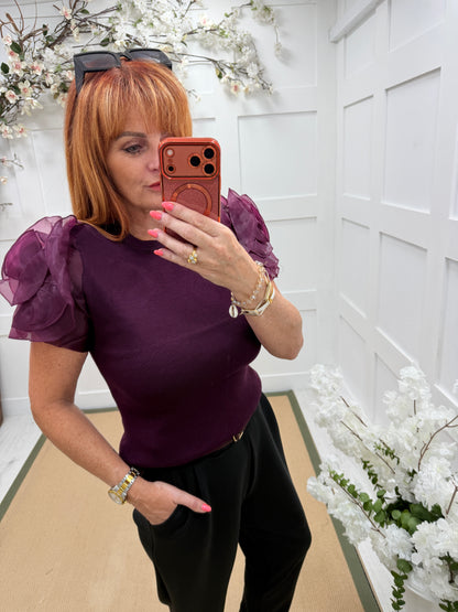 Flora: Short sleeved 3D flower top. One size: 10-16. 3 colours