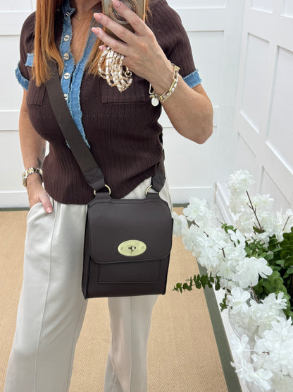 Sasha: Brown cross body satchel bag