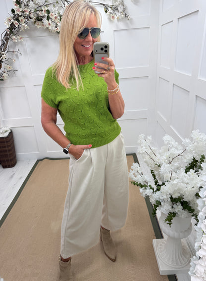 Nula: Short sleeve knitted top. One size: 12-16. 4 colours