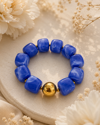 Shana: Chunky 18K gold plated acrylic bangles. 4 colours